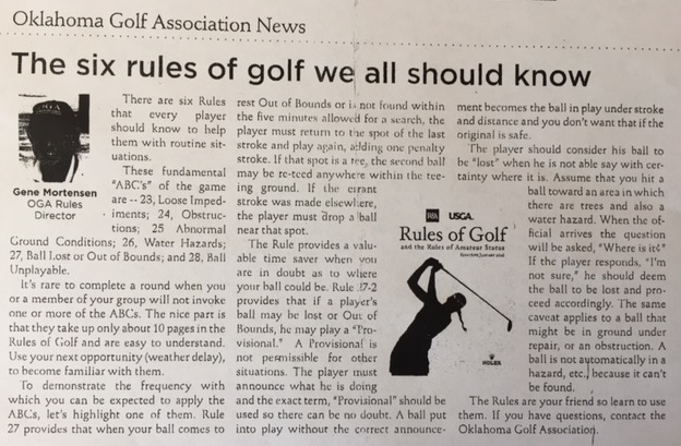 six rules of golf